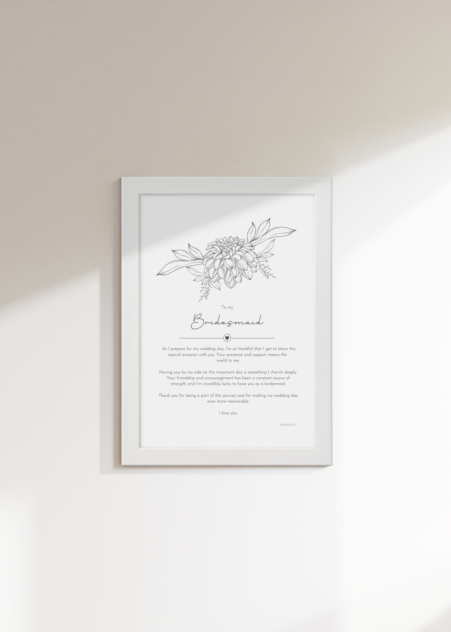 To my Bridesmaid