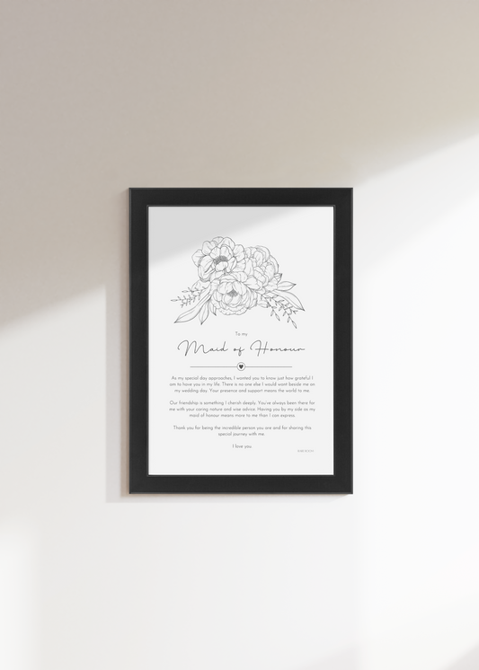 To my Maid of Honour
